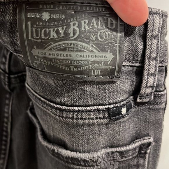 Lucky Brand black wash jeans distressed size 0 x 25. the high-rise tomboy. - Picture 7 of 9